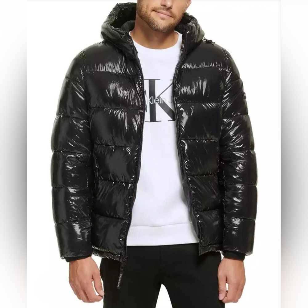 Calvin Klein Men's Shiny Black Puffer Jacket